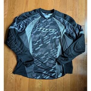 Vintage Dye Paintball Jersey Shirt L/XL C13 Black Gray Padded Long Sleeve Racing